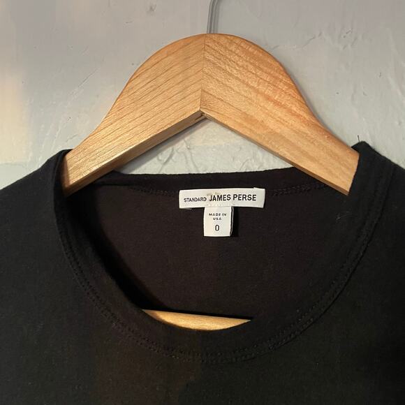 Standard James Pearse Long Sleeve Minimalist Closet Staple Slit Basic Top size 0 - Picture 6 of 6